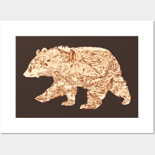 Bear cut from 1946 map of Yosemite Posters and Art